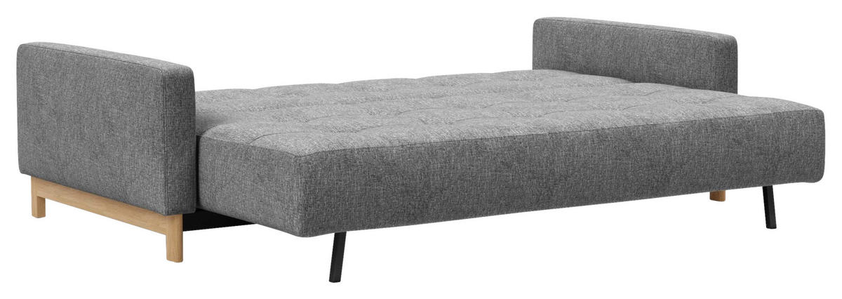 SCHLAFSOFA Flachgewebe Grau  - Eichefarben/Grau, Design, Holz/Textil (232/85/114cm) - Innovation