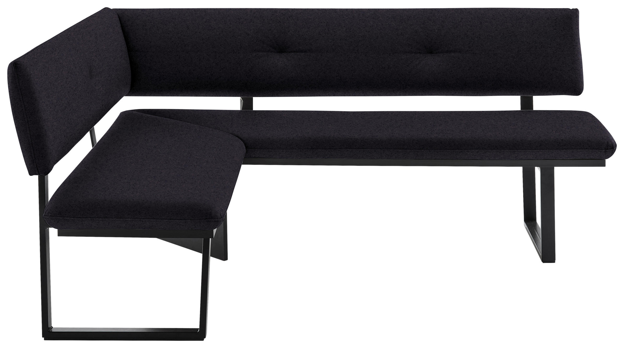 ECKBANK 150/190 cm  in Anthrazit, Schwarz  - Anthrazit/Schwarz, MODERN, Textil/Metall (150/190cm) - Cantus
