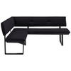 ECKBANK 150/190 cm  in Anthrazit, Schwarz  - Anthrazit/Schwarz, MODERN, Textil/Metall (150/190cm) - Cantus