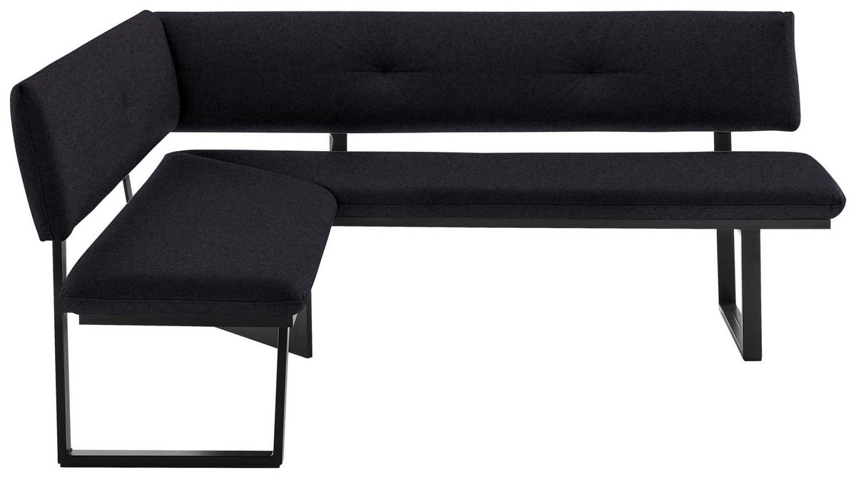ECKBANK 150/190 cm  in Anthrazit, Schwarz  - Anthrazit/Schwarz, MODERN, Textil/Metall (150/190cm) - Cantus