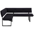 ECKBANK 165/205 cm  in Anthrazit, Schwarz  - Anthrazit/Schwarz, MODERN, Textil/Metall (165/205cm) - Cantus