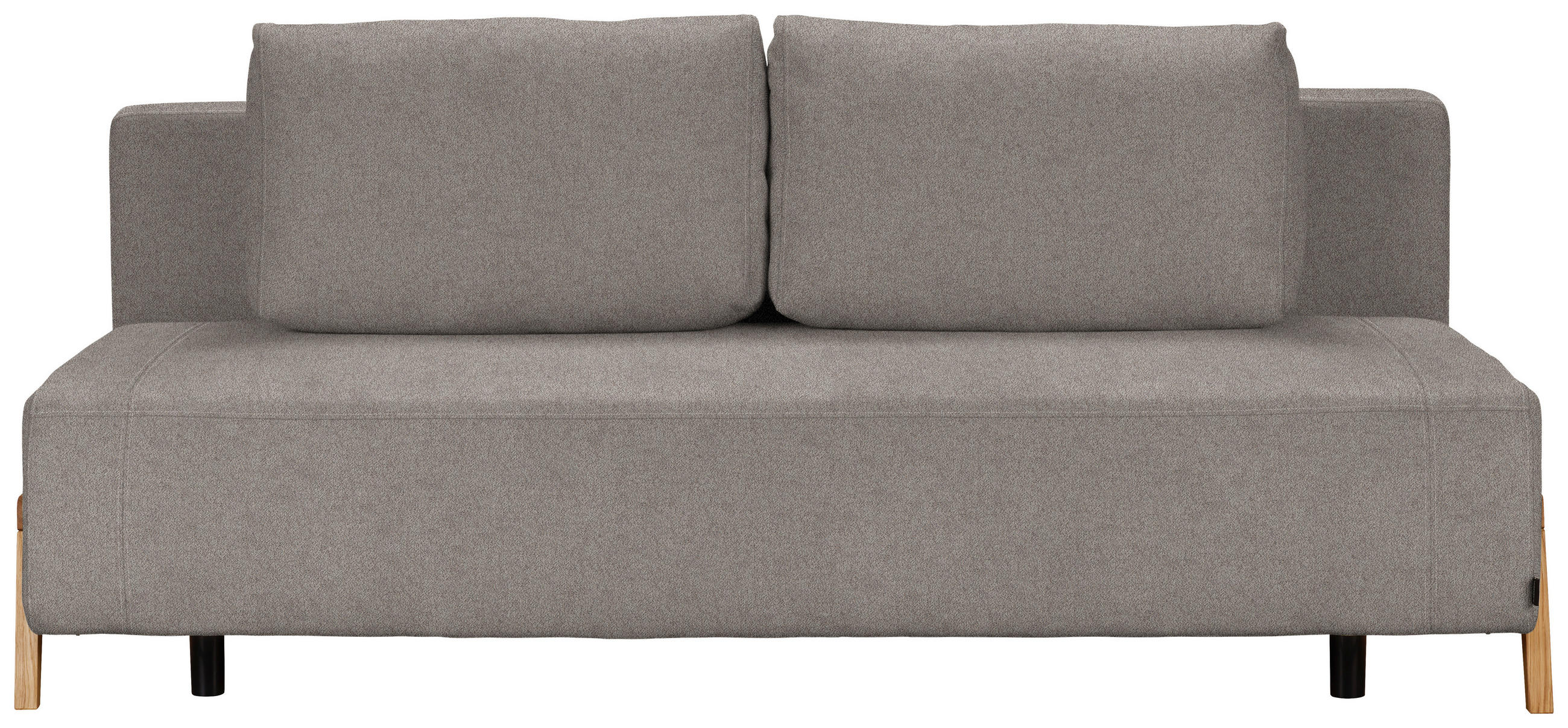 SCHLAFSOFA Chenille Greige  - Greige/Naturfarben, Design, Holz/Textil (211/88/102cm) - Niels Andersson