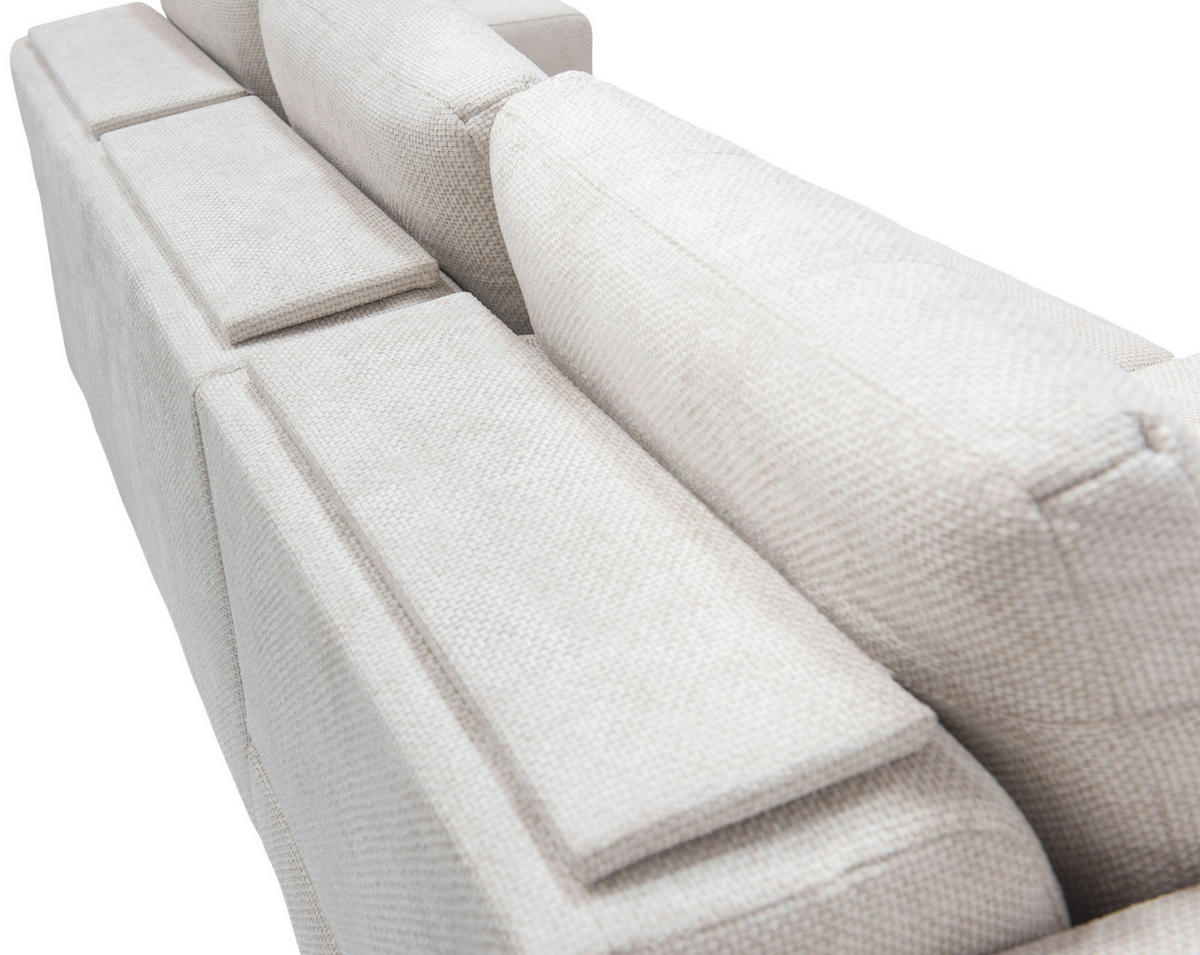 ECKSOFA in Struktur Beige  - Beige/Schwarz, Design, Textil/Metall (255/176cm) - Livetastic
