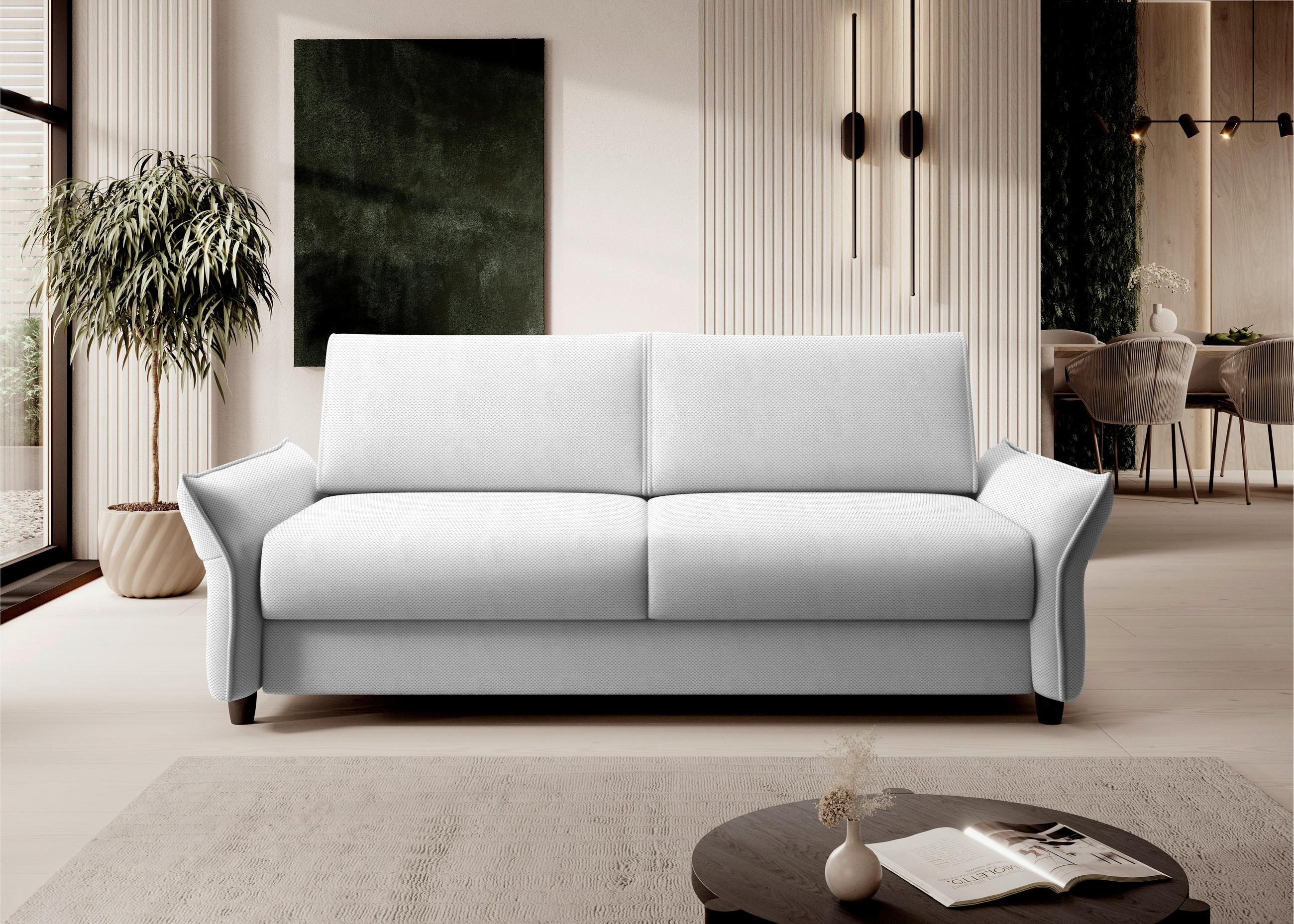 SCHLAFSOFA Webstoff Silberfarben  - Silberfarben/Schwarz, KONVENTIONELL, Kunststoff/Textil (198/82/106cm) - MID.YOU