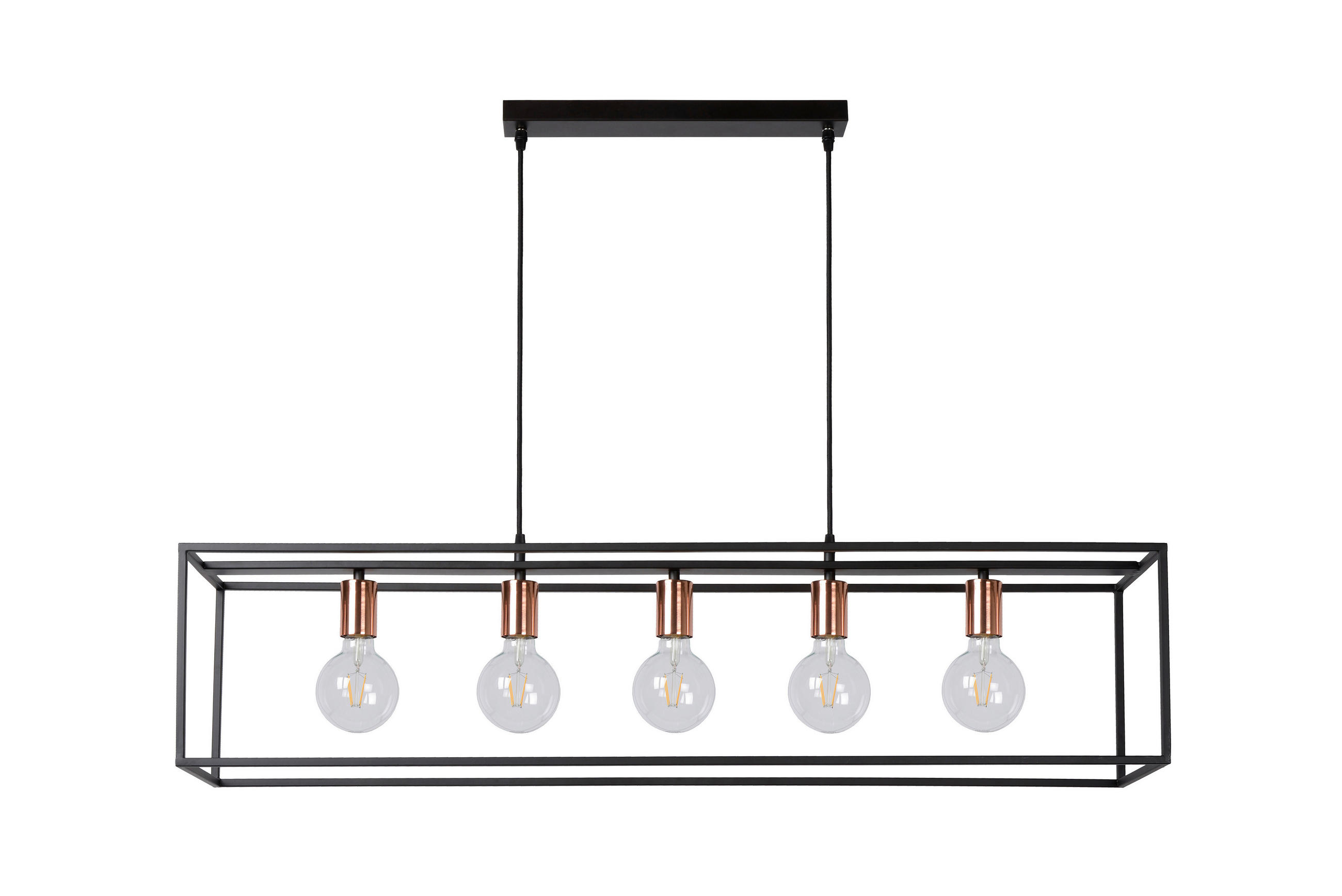 HÄNGELEUCHTE Arthur 100/25/155 cm   - Schwarz, Basics, Metall (100/25/155cm) - Lucide