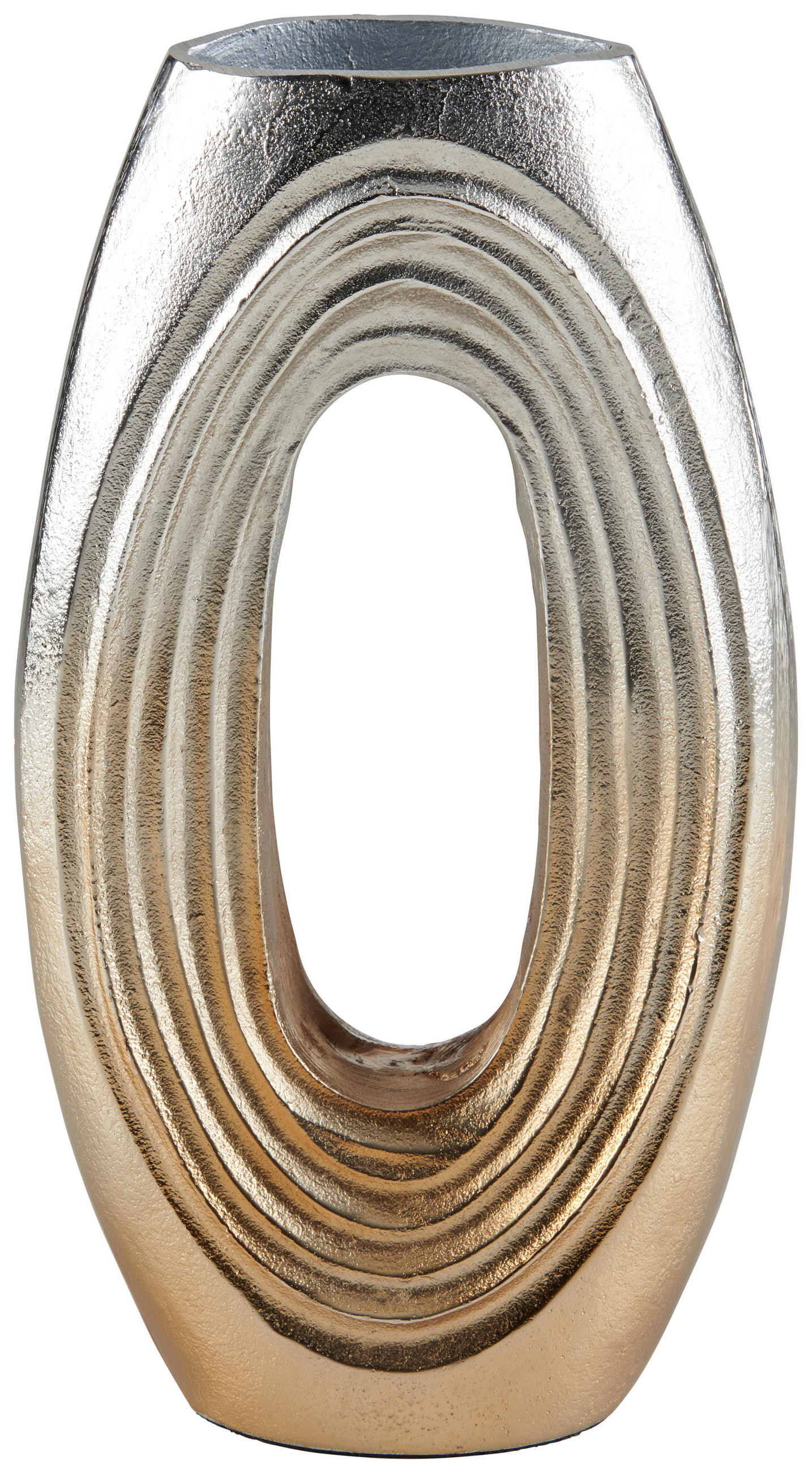 VASE 31.5 cm  - Goldfarben/Nickelfarben, Design, Metall (18/31,5/8cm) - Ambia Home