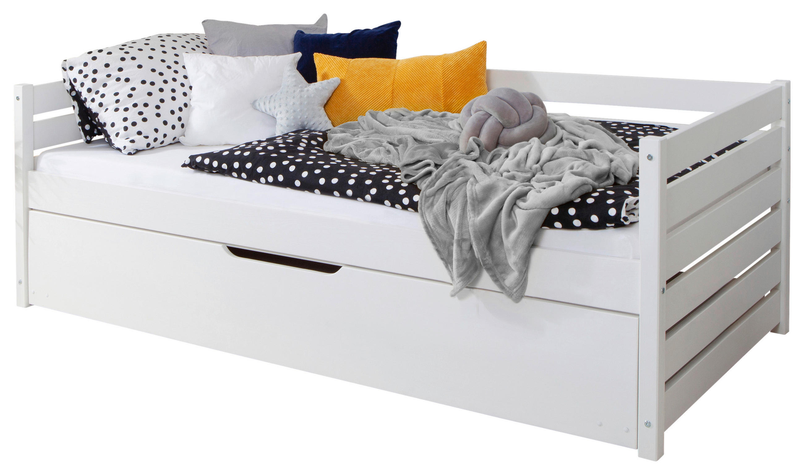 STAURAUMBETT 90/200 cm  Weiss   - Weiss, Modern, Holz (90/200cm) - MID.YOU