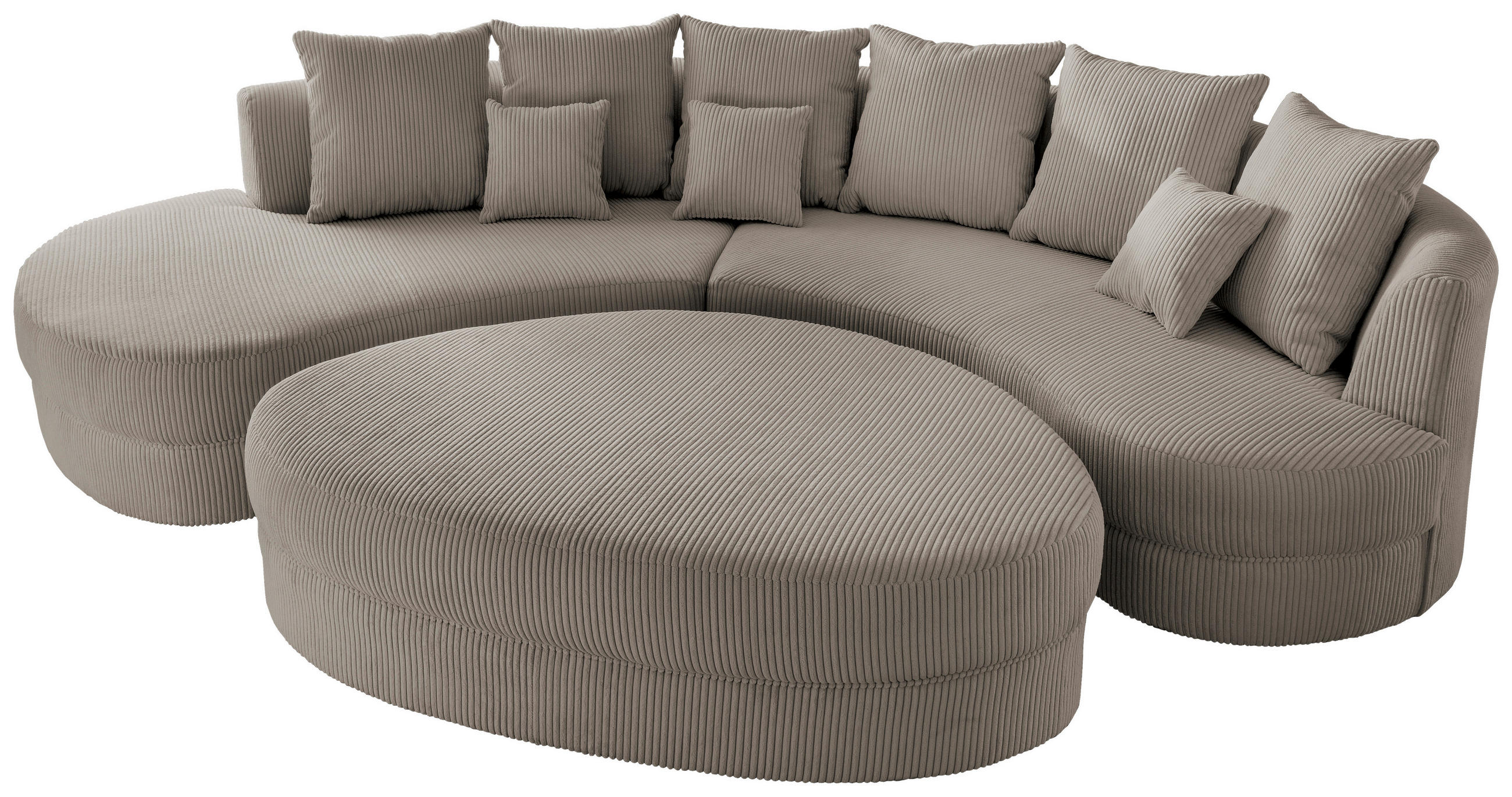 SJEDEĆA GARNITURA tekstil  sivo-smeđa   - sivo-smeđa/siva, Design, tekstil/plastika (160/300cm) - Livetastic