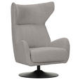 OHRENSESSEL Flachgewebe Grau  - Schwarz/Grau, MODERN, Textil/Metall (80/110/80cm) - Landscape