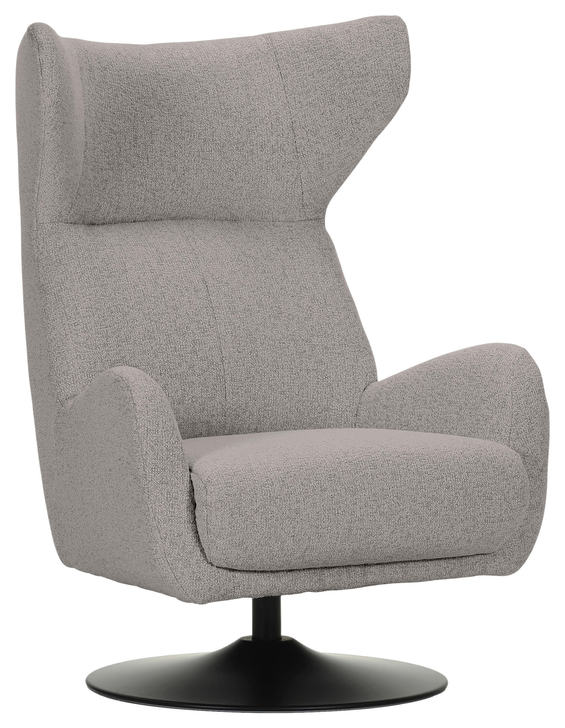OHRENSESSEL Flachgewebe Grau  - Schwarz/Grau, MODERN, Textil/Metall (80/110/80cm) - Landscape