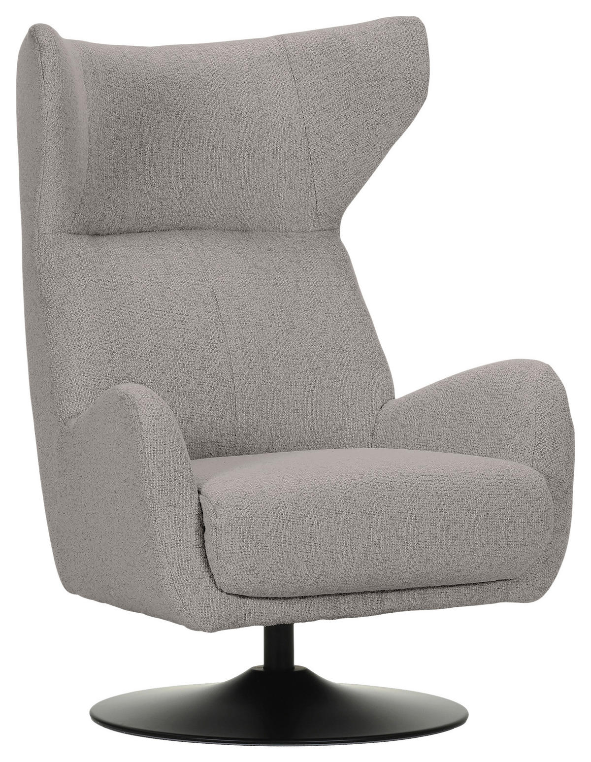 OHRENSESSEL Flachgewebe Grau  - Schwarz/Grau, MODERN, Textil/Metall (80/110/80cm) - Landscape
