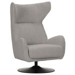 OHRENSESSEL Flachgewebe Grau  - Schwarz/Grau, MODERN, Textil/Metall (80/110/80cm) - Landscape