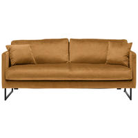 2,5-SITS SOFFA i sammet gul  - svart/gul, Design, metall/textil (180/78/84cm) - Carryhome