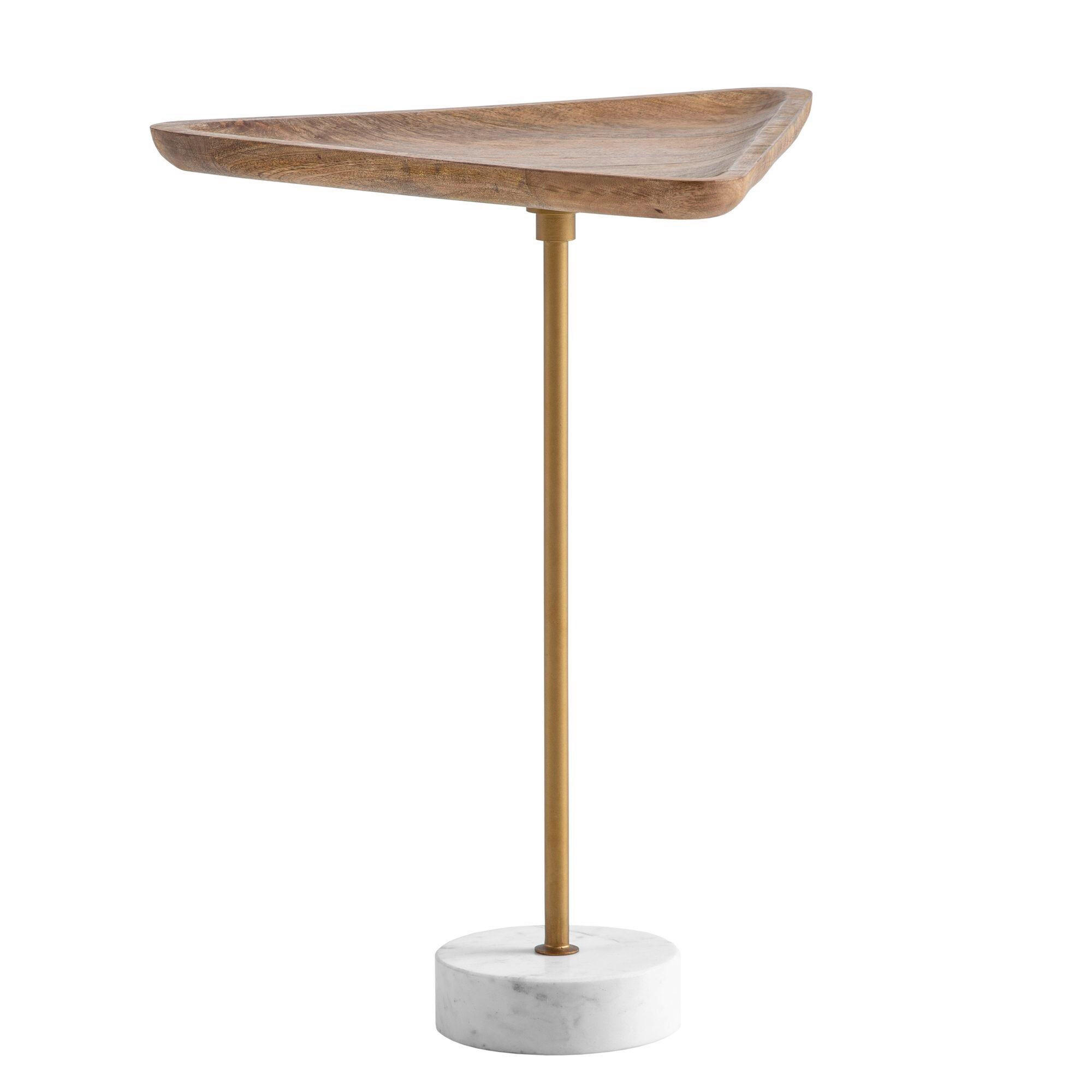 SIDOBORD i trä 45/40/55 cm  - vit/guldfärgad, Design, trä/sten (45/40/55cm) - Livetastic