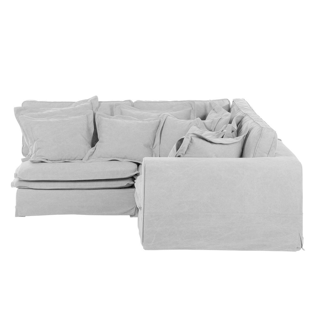 ECKSOFA Webstoff Hellgrau  - Hellgrau/Schwarz, Design, Kunststoff/Textil (238/222cm) - P & B