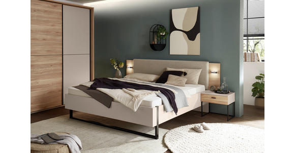BETT 180/200 cm  in Kaschmir  - Kaschmir/Schwarz, KONVENTIONELL, Holzwerkstoff/Textil (180/200cm) - Xora