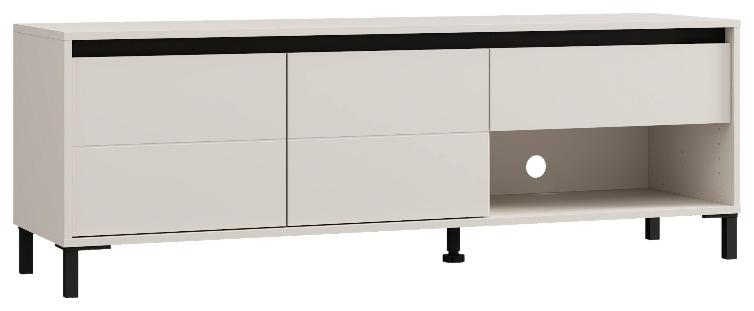 LOWBOARD  in 150,5/52/40 cm  - Kaschmir/Schwarz, Basics, Holzwerkstoff/Kunststoff (150,5/52/40cm) - Carryhome