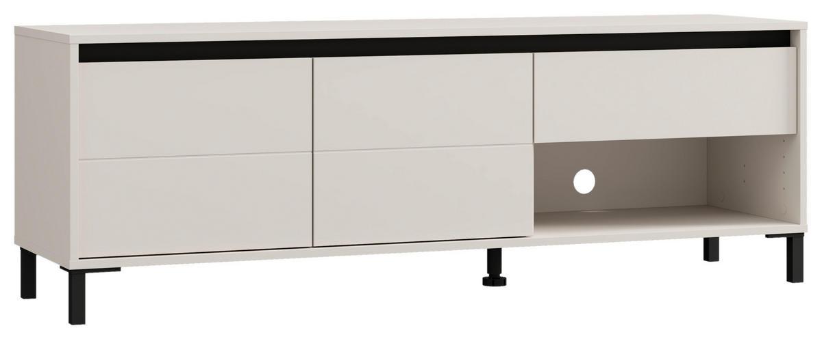 LOWBOARD  in 150,5/52/40 cm  - Kaschmir/Schwarz, Basics, Holzwerkstoff/Kunststoff (150,5/52/40cm) - Carryhome