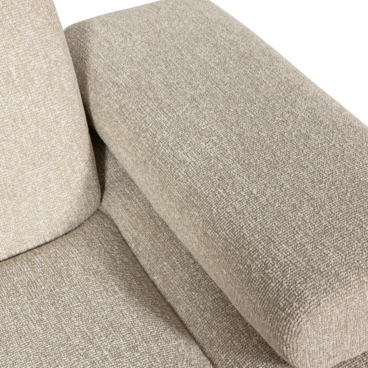 SOFAELEMENT Mojo in Bouclé Beige  - Beige/Schwarz, Design, Kunststoff/Textil (124/74/97cm) - Livetastic