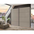 SCHWEBETÜRENSCHRANK  in Graphitfarben, Sahara  - Schwarz/Graphitfarben, Design, Glas/Holzwerkstoff (225/208/65cm) - Carryhome