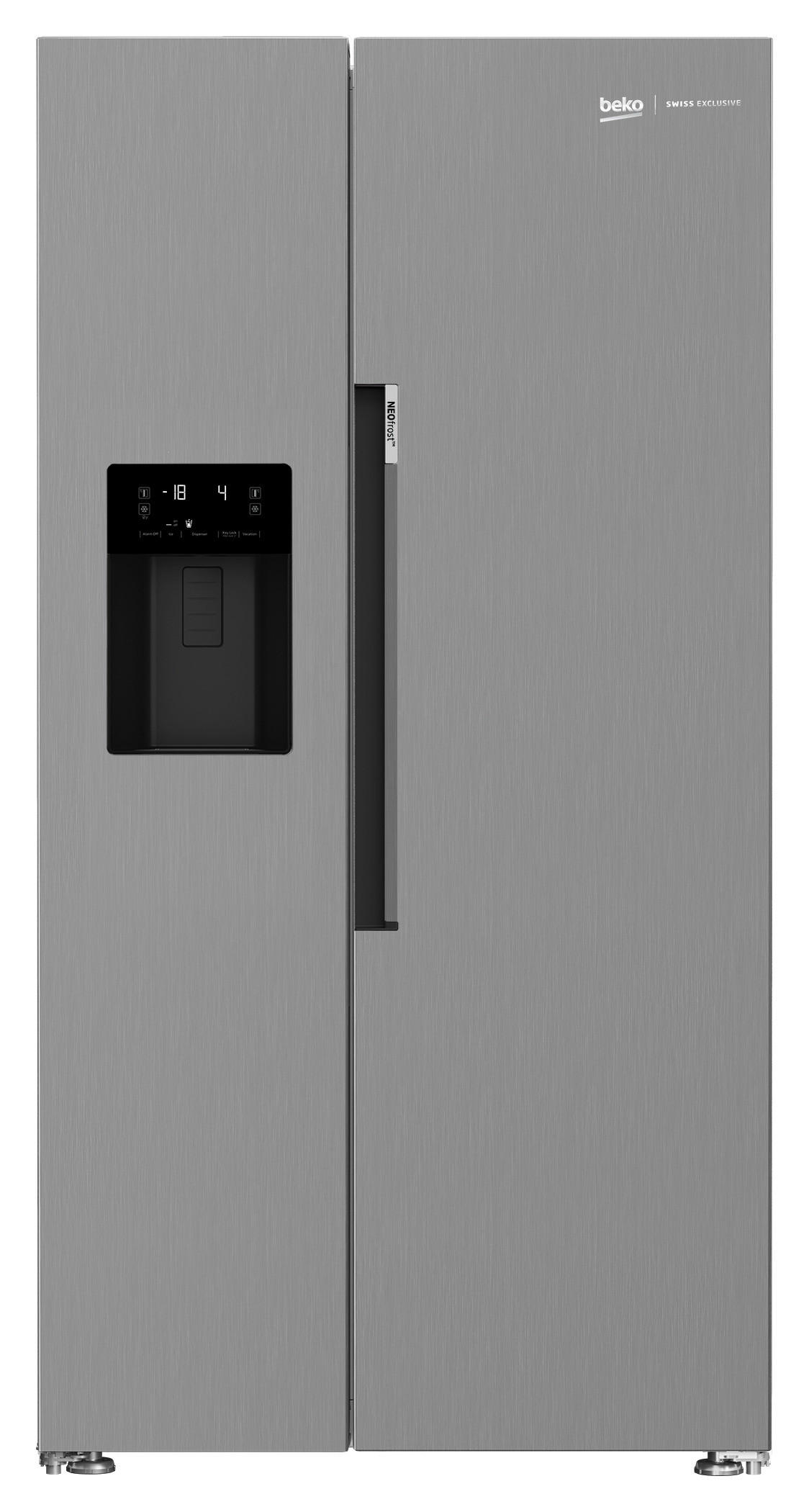 SIDE-BY-SIDE 91/179/70,5 cm GN162341PTCHN  - Silberfarben, Metall (91/179/70,5cm) - Beko
