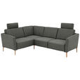 ECKSOFA  in Flachgewebe Grau  189/236 cm  - Eichefarben/Grau, Design, Holz/Textil (189/236cm) - Valnatura