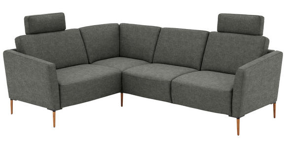 ECKSOFA  in Flachgewebe Grau  189/236 cm  - Eichefarben/Grau, Design, Holz/Textil (189/236cm) - Valnatura