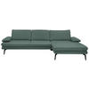 ECKSOFA in Echtleder Opal  - Opal/Schwarz, Design, Leder/Metall (310/180cm) - Dieter Knoll