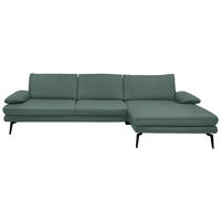 ECKSOFA in Echtleder Opal  310/180 cm  - Opal/Schwarz, Design, Leder/Metall (310/180cm) - Dieter Knoll