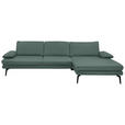 ECKSOFA in Echtleder Opal  310/180 cm  - Opal/Schwarz, Design, Leder/Metall (310/180cm) - Dieter Knoll