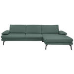 ECKSOFA in Echtleder Opal  310/180 cm  - Opal/Schwarz, Design, Leder/Metall (310/180cm) - Dieter Knoll