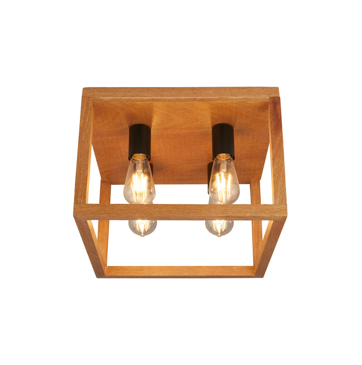 DECKENLEUCHTE Square 36/36/25 cm   - Natur, Holz/Kunststoff (36/36/25cm) - Searchlight