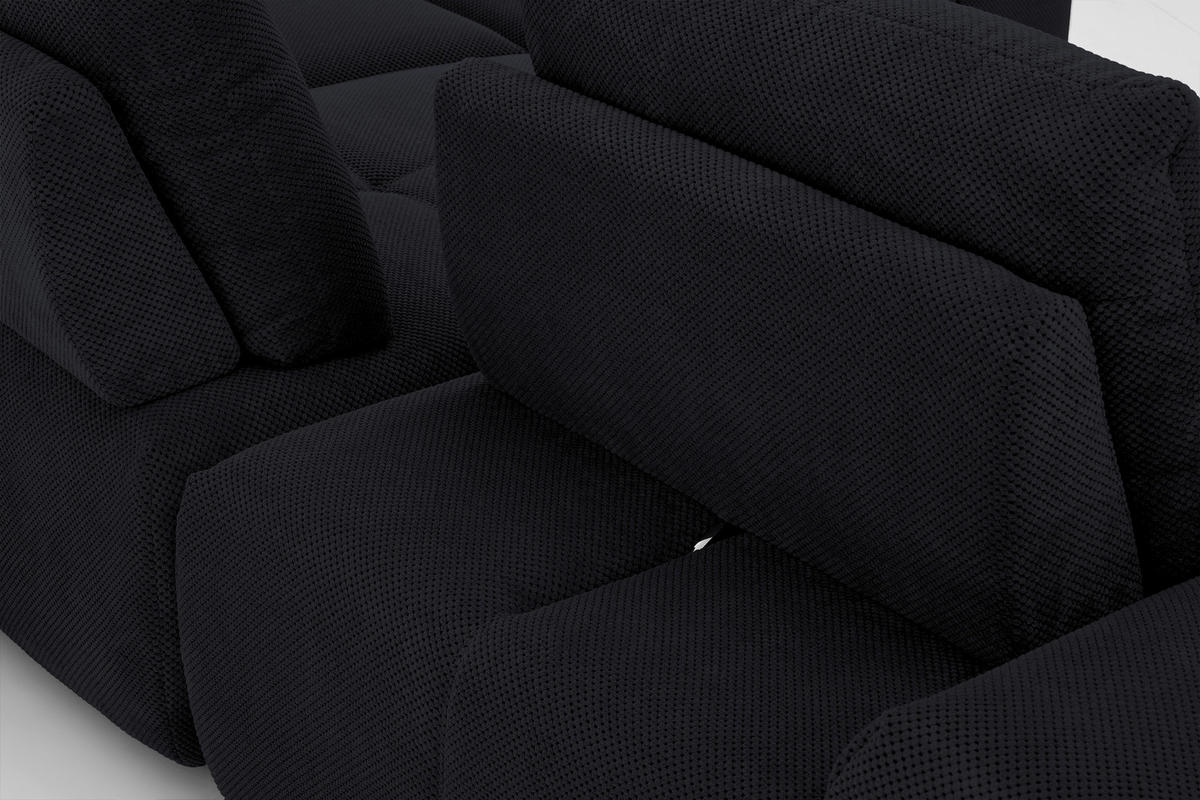 ECKSOFA in Velours Anthrazit  - Anthrazit/Schwarz, Design, Kunststoff/Textil (326/236cm) - Xora