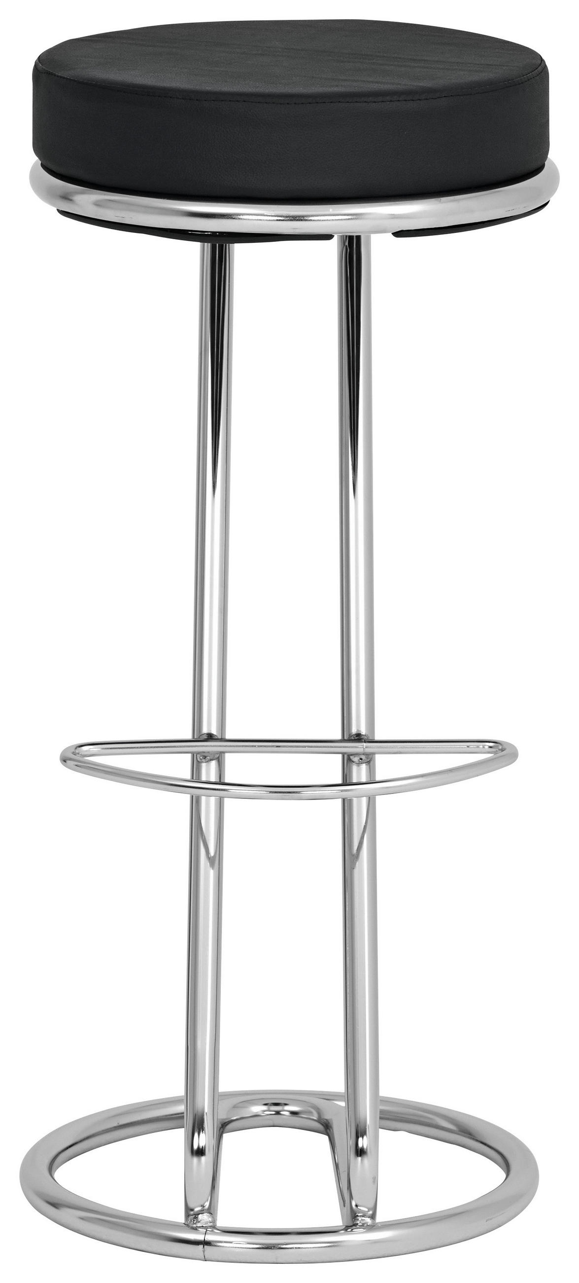 Thumbnail - Livetastic Barhocker, Schwarz, Chrom, Metall, Textil, Rundrohr, 35x75x35 cm, Esszimmer, Barmöbel, Barhocker