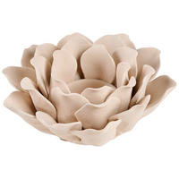 SVEĆNJAK  keramika  - boja peska, Prirodno, keramika (14/13,5/6,2cm) - Ambia Home