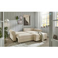 ECKSOFA Creme Cord  - Creme/Schwarz, KONVENTIONELL, Kunststoff/Textil (255/185cm) - Hom`in