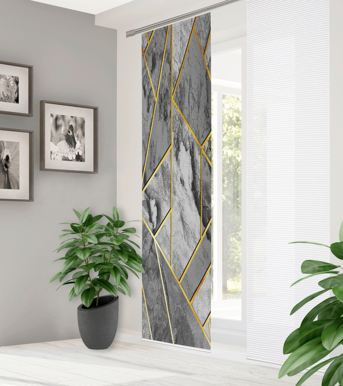 FLÄCHENVORHANG   halbtransparent   60/245 cm  - Grau, Natur, Textil (60/245cm)