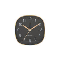 WECKER Travel Schwarz, Goldfarben  - Goldfarben/Schwarz, Basics, Kunststoff (8.5/4/8.5cm) - Karlsson
