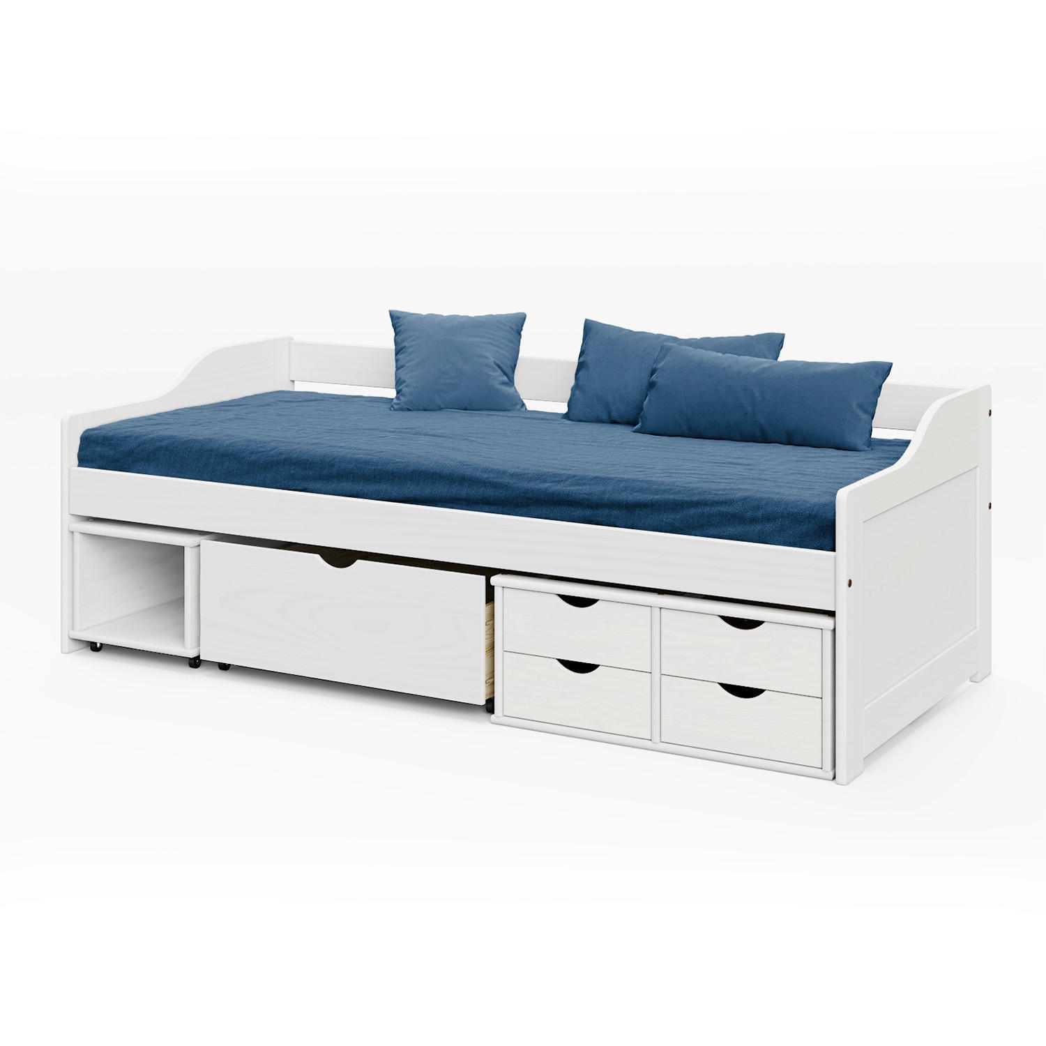BETT 90/200 cm  in Weiß  - Weiß, Basics, Holz (90/200cm) - Livetastic