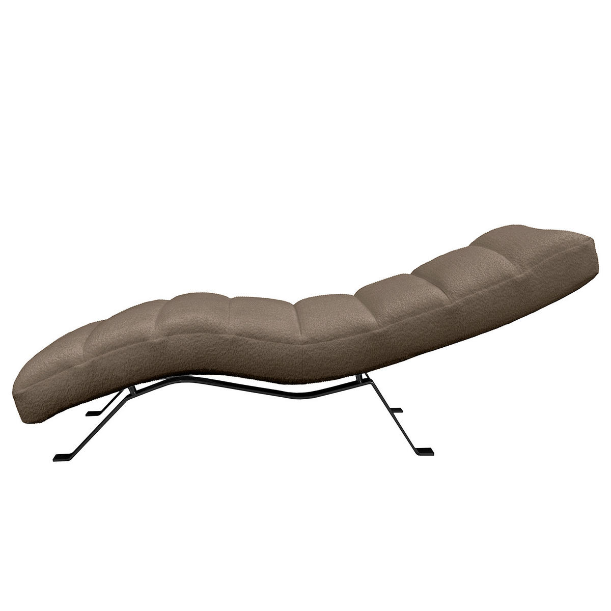 RELAXLIEGE in Bouclé Braun  - Schwarz/Braun, Design, Textil/Metall (65/65-95/171cm) - Livetastic