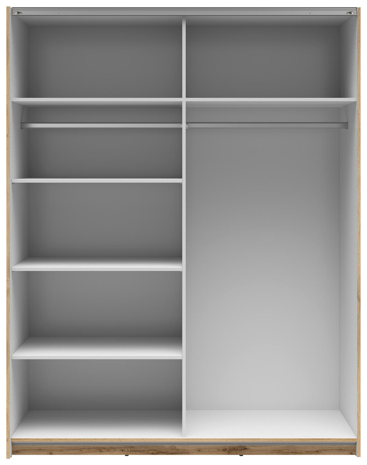 SCHWEBETÜRENSCHRANK 153,5/195,5/60 cm 2-türig Klar, Eiche Wotan  - Klar/Anthrazit, MODERN, Glas/Holzwerkstoff (153,5/195,5/60cm) - MID.YOU