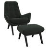 SESSELSET Flachgewebe Hocker    - Waldgrün/Schwarz, Design, Holz/Textil (84/95/96cm) - MID.YOU