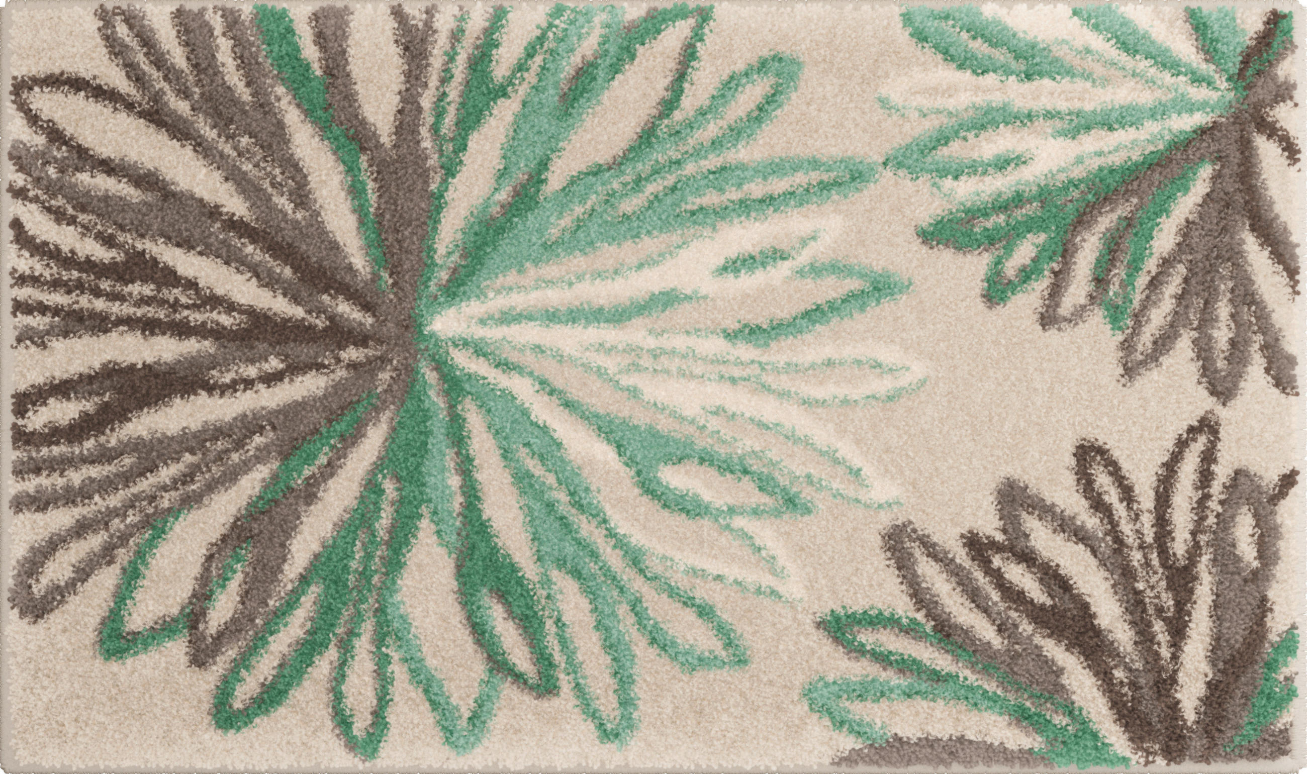 BADTEPPICH Grün, Beige 70/120 cm - Beige/Grün, Basics, Kunststoff/Textil (70/120cm) - Grund