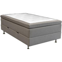 KONTINENTALSÄNG 120/200 cm  i sandfärgad  - sandfärgad/aluminiumfärg, Klassisk, metall/trä (120/200cm) - Cassando