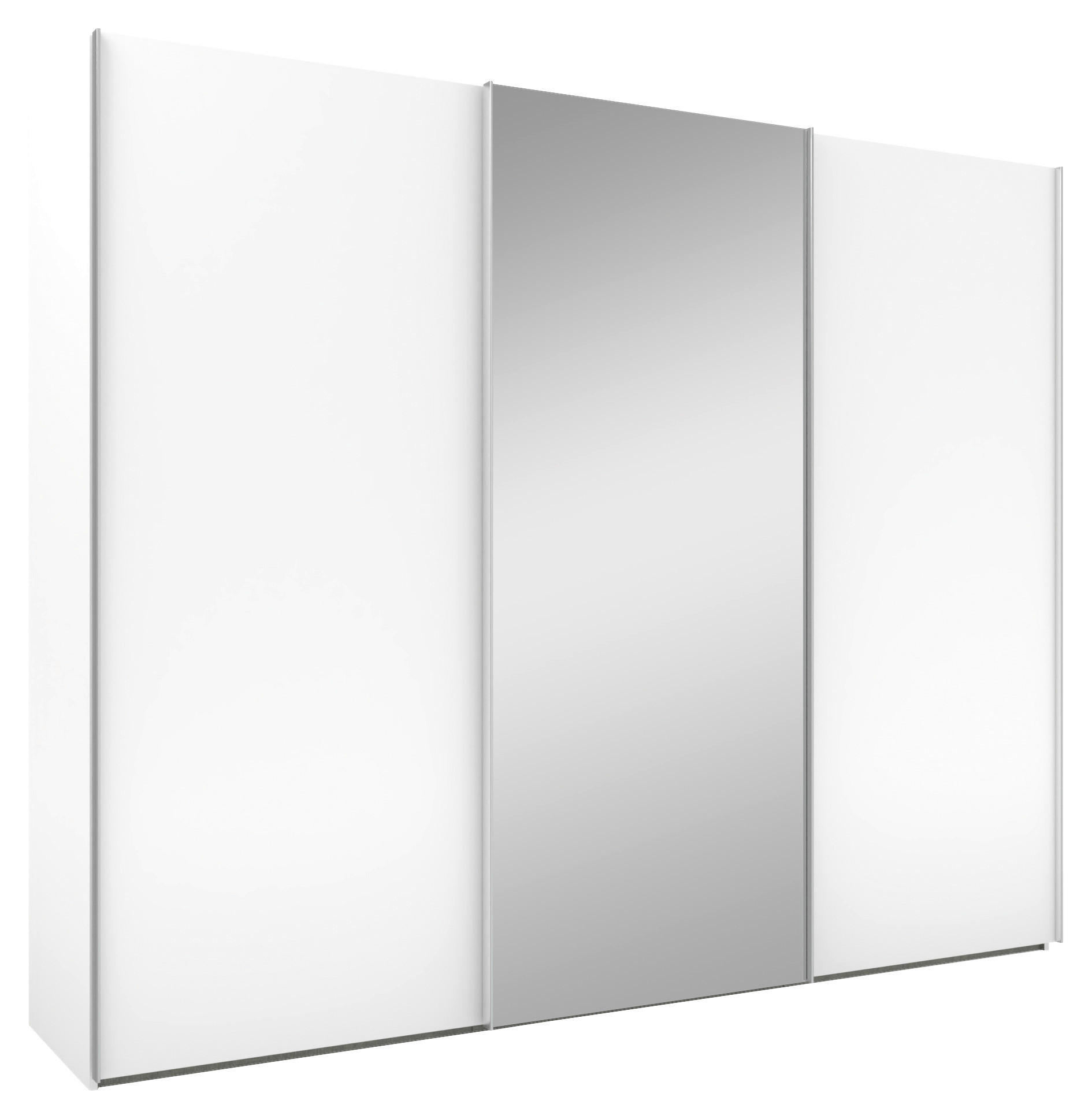 SCHWEBETÜRENSCHRANK 270/223/69 cm 3-türig  - Alufarben/Weiß, KONVENTIONELL, Glas/Holzwerkstoff (270/223/69cm) - Visionight