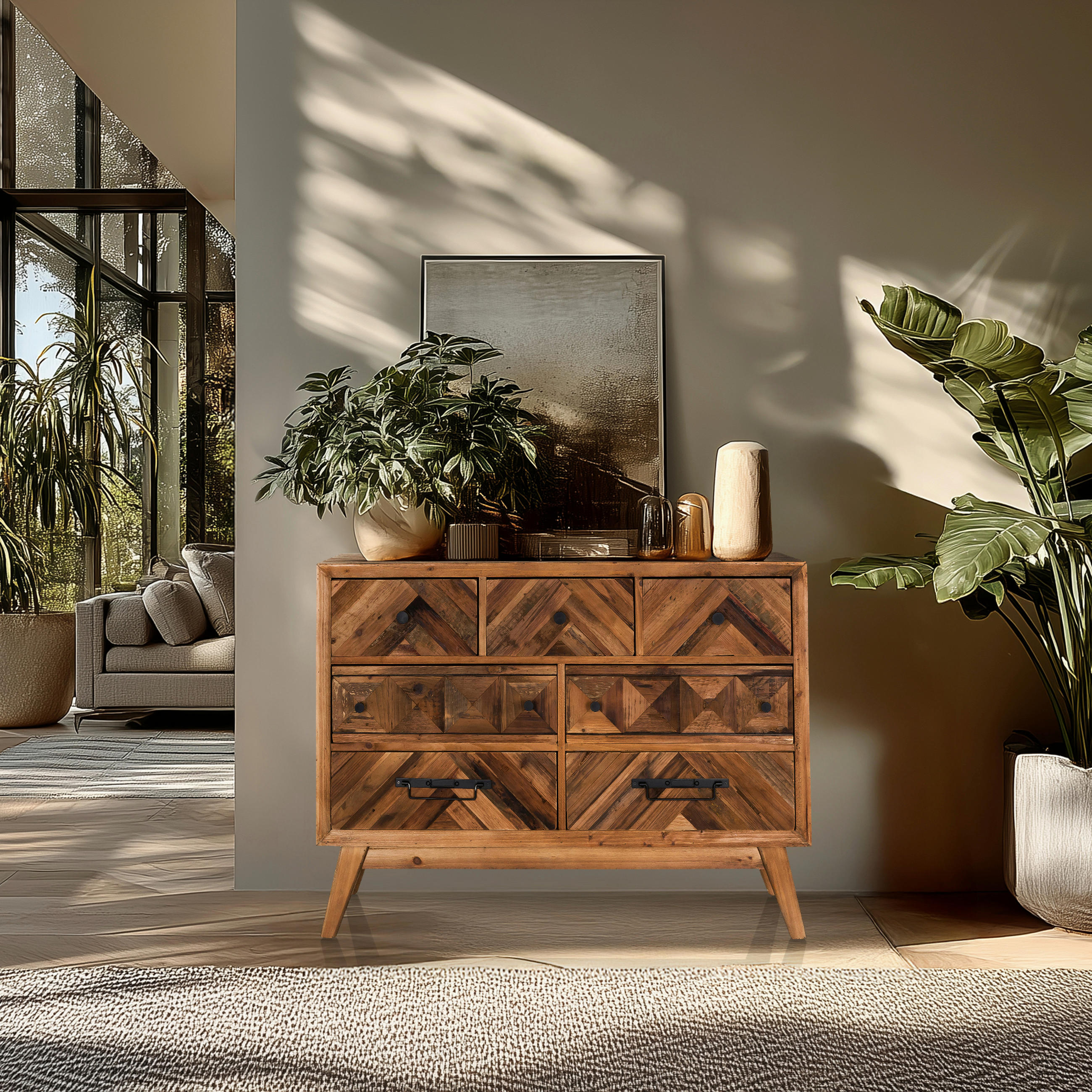 SIDEBOARD 97/72/34 cm  - Dunkelbraun/Schwarz, MODERN, Holz/Metall (97/72/34cm) - MID.YOU