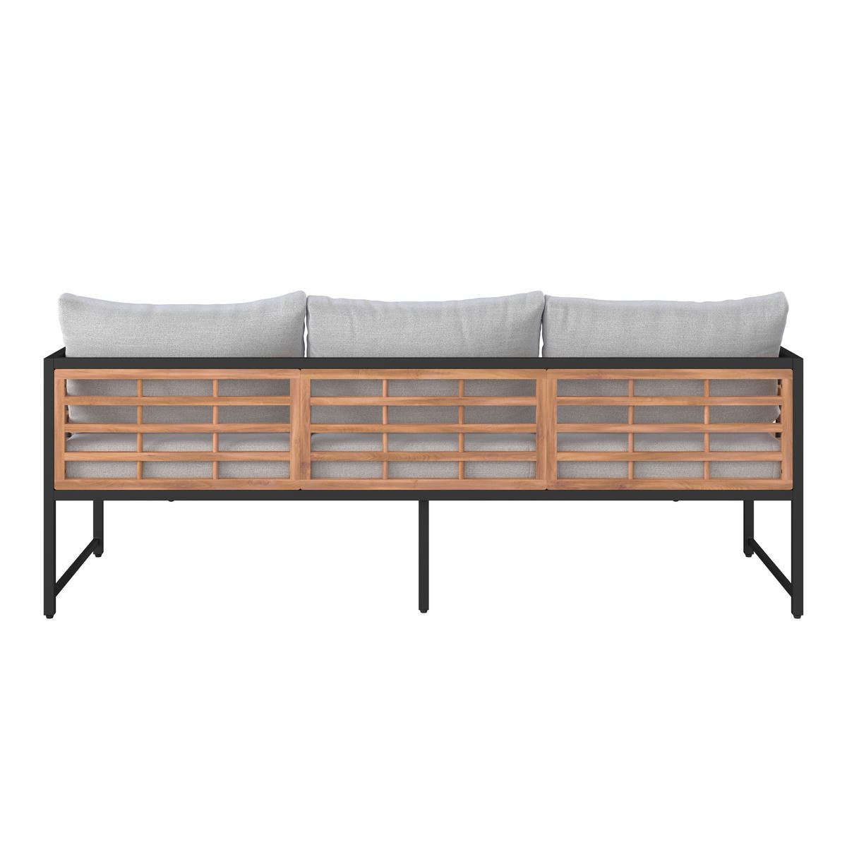 LOUNGESOFA  - Schwarz/Naturfarben, MODERN, Holz/Textil (185/67,5/63,5cm) - Ambia Garden