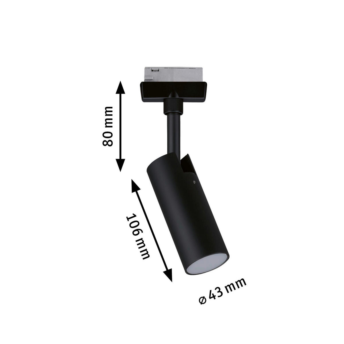 SCHIENENSYSTEM-STRAHLER - Schwarz, Basics, Kunststoff/Metall (4,3/18,8cm) - Paulmann