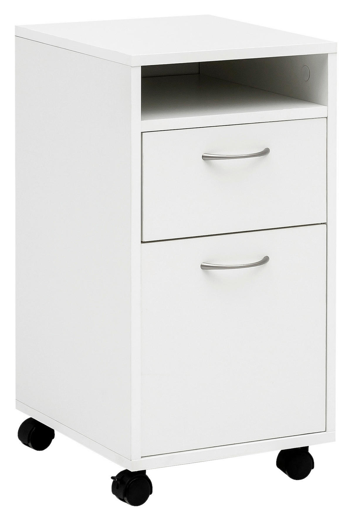 ROLLCONTAINER Weiß  - Silberfarben/Weiß, KONVENTIONELL, Holzwerkstoff/Kunststoff (33/63/38cm) - MID.YOU