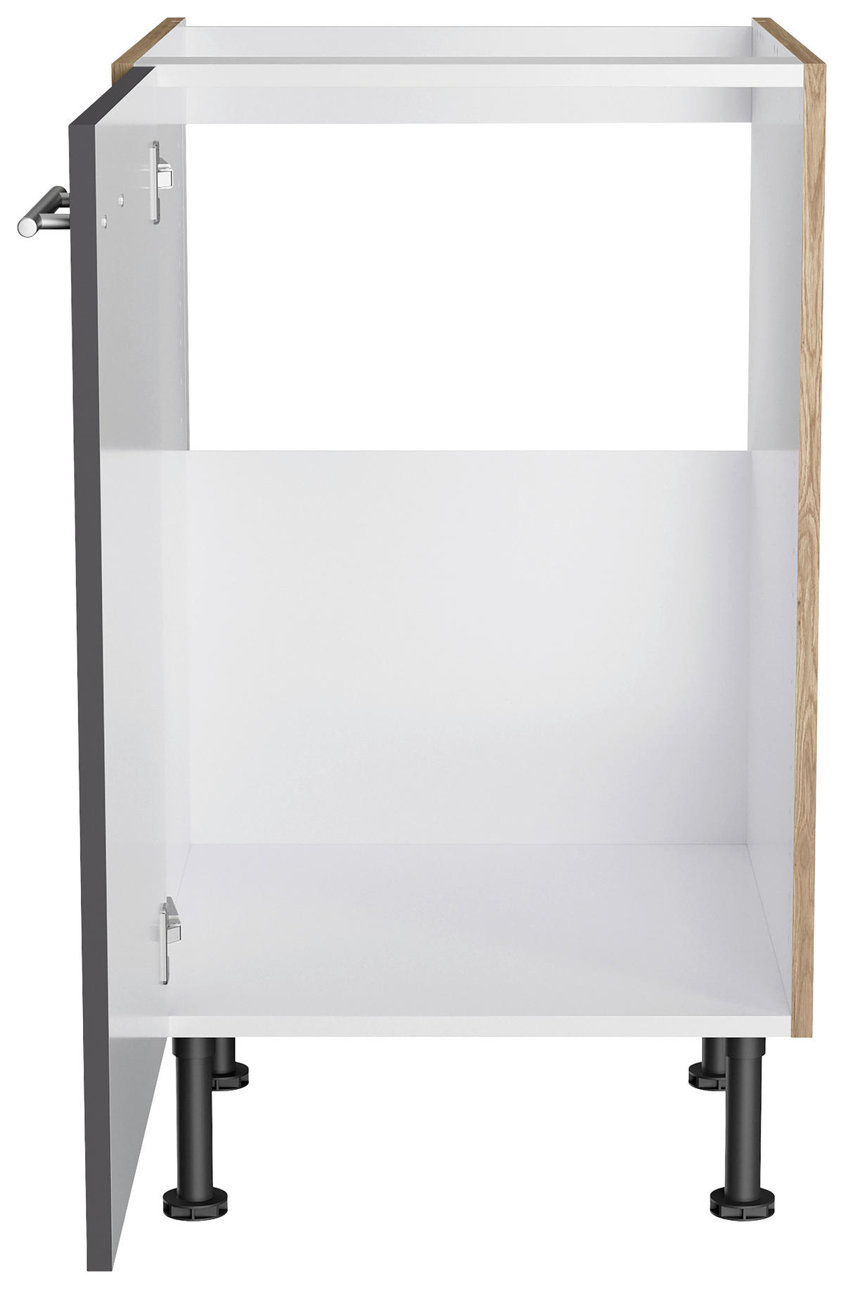 KÜCHENLEERBLOCK 210 cm   in Anthrazit, Eichefarben  - Edelstahlfarben/Eichefarben, Basics, Holzwerkstoff/Metall (210cm) - Optifit